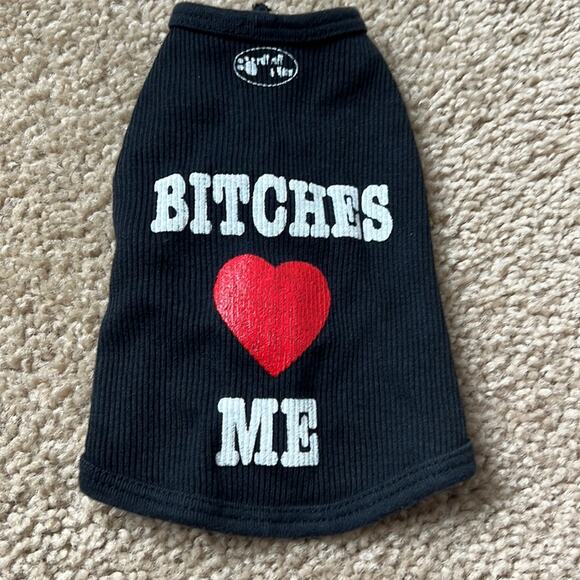 Ruff Ruff & Meow Bitches love Me small dog tank top - Picture 1 of 3